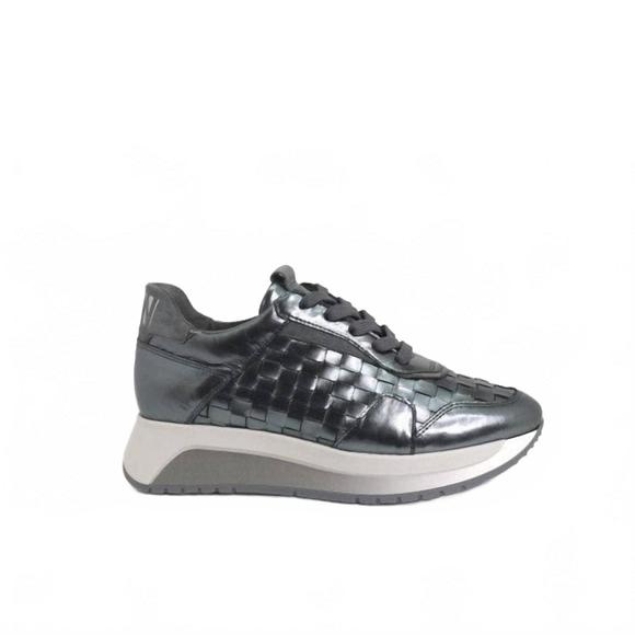 NEW SOFTWAVES women's krissa woven tie sneakers in anthracite